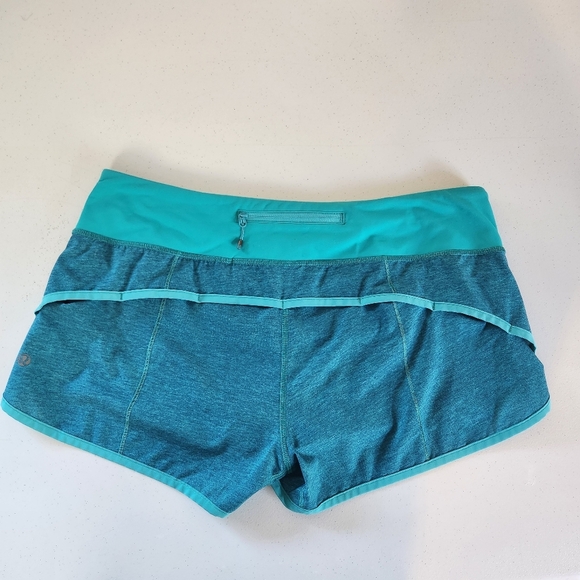 Lululemon Speed Shorts Teal Turquoise Blue Size 6 Gym Running Athletic Stretch - Picture 3 of 7